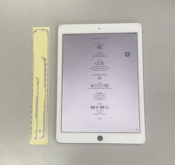 中古 純正品 iPad Air 2 フロントパネル 画面 液晶 修理 交換 、画面 パネル 交換テープ 付き、カラー白 ジャンク
