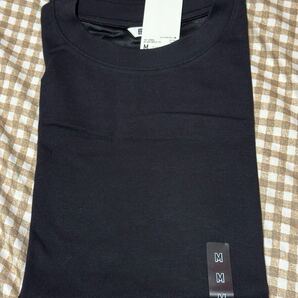 ユニクロ エアリズム コットン オーバーサイズ Tシャツ 黒 タグ付きM UNIQLO
