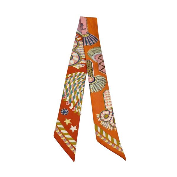 【良品】エルメス HERMES ツイリー EPAULETTES DE GALA 式典肩章 ツイリースカーフ オレンジ
