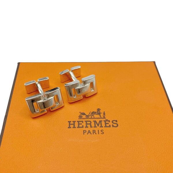 【良品】エルメス HERMES カフス Hモチーフ シルバー Ag925 ヴィンテージ カフリンクス カフスボタン