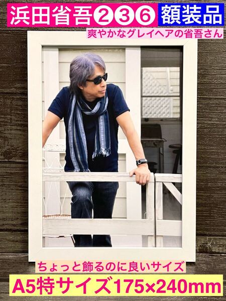 額装品★浜田省吾②③⑥★カッコ良すぎ!爽やかなグレイヘアの省吾さん★当時印刷物★A5特サイズ額入り★悲しみは雪のように★送料込み