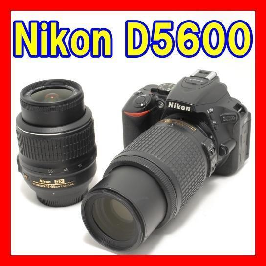 美品 ショット数6288回 ニコン Nikon D5600 ダブルズームキット 望遠レンズ