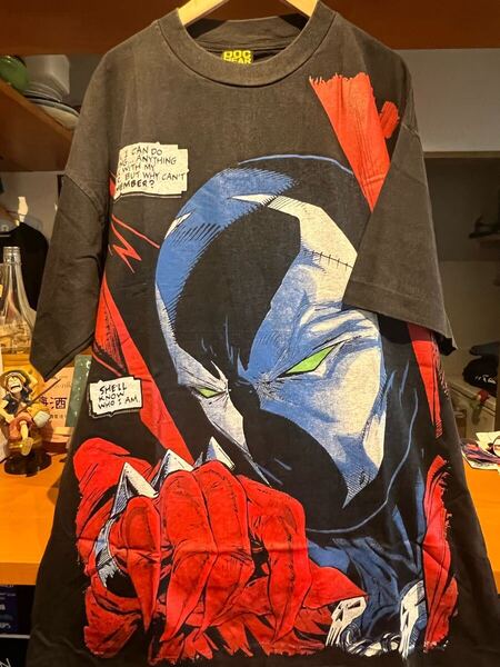 SPAWN スポーン 両面プリント USAコミック アメコミTシャツ 手刷り 限定 ブラック フェード fear of got geeks rule