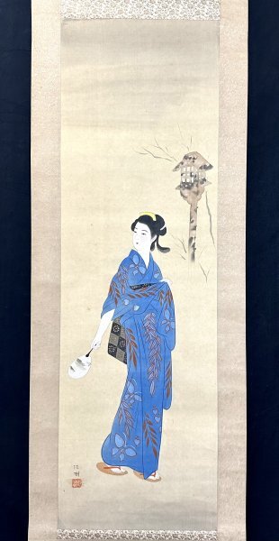 最新最全のをすべて 美人画 掛軸 Y024 - メルカリ 絵画 - 絵画