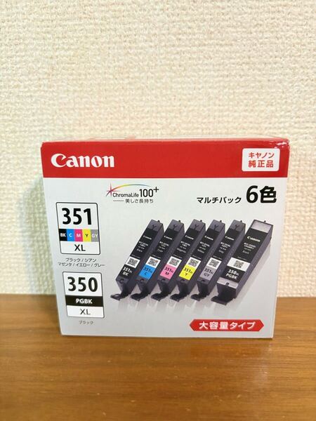 送料無料◆キヤノン 純正インクカートリッジ BCI-351XL+350XL/6MP 6色マルチパック 大容量 取付期限2025.10 新品