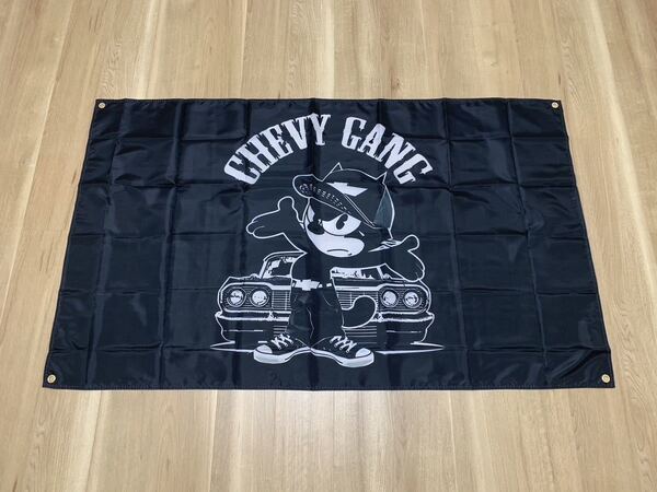 フィリックス 特大フラッグ バナー 約150×90cm タペストリー 旗 ガレージ装飾 アメリカン アメ車 ホットロッド シボレー CHEVROLET