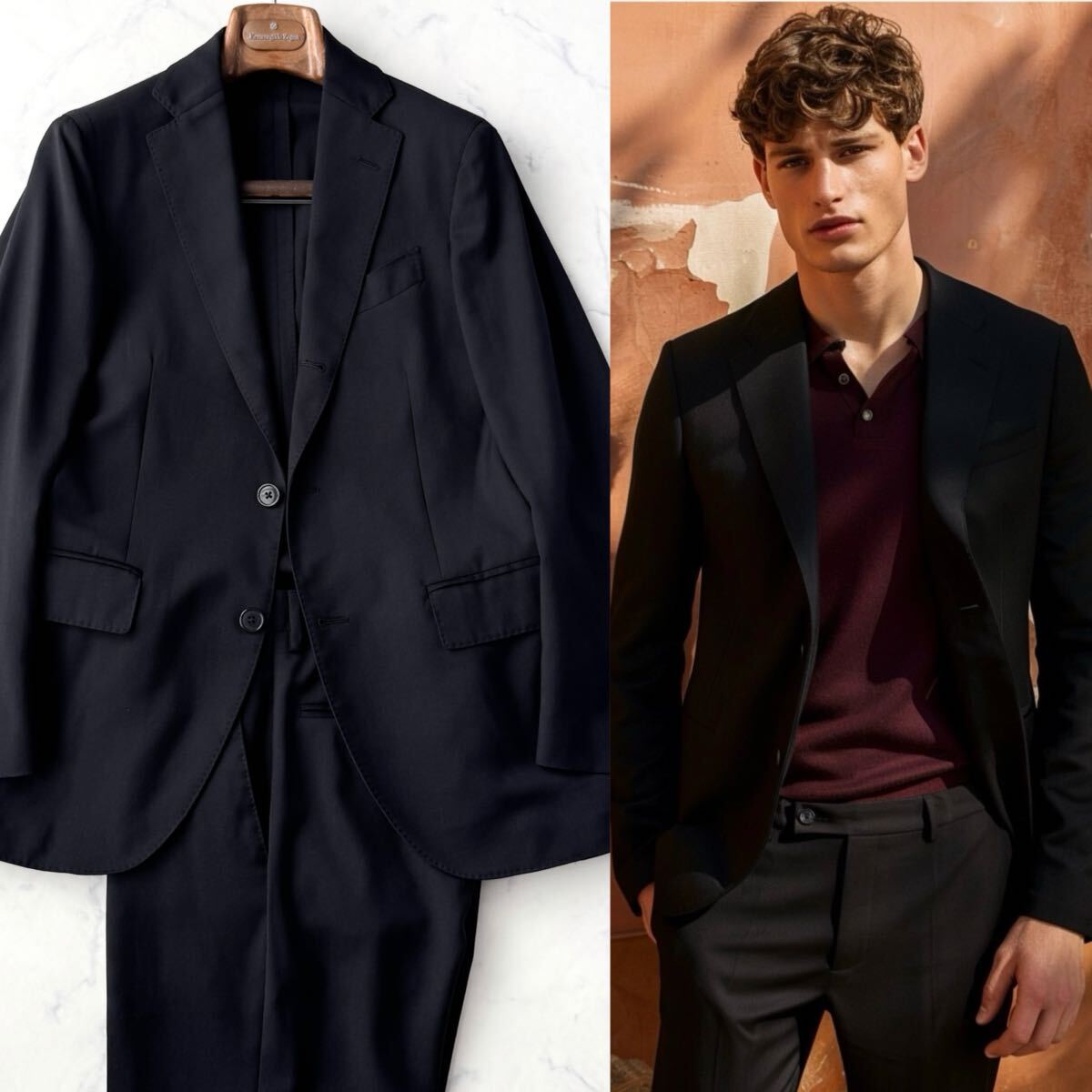 LARDINI ラルディーニ スーツ シングル 2B コットン ストレッチ