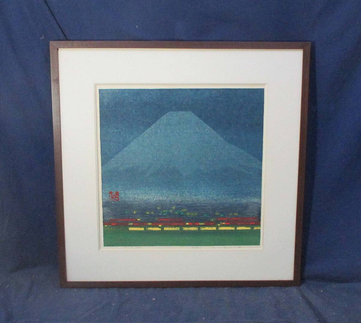 橋本興家 木版画「朝の丸亀城」26/80 鉛筆サインあり 落款有 1970年