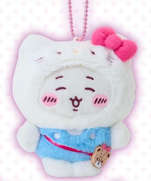 ちいかわ×サンリオキャラクターズの夢のコラボレーション☆ちいかわ マスコットホルダー(ちいかわ)