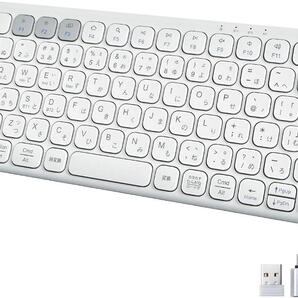 Ewin キーボード Bluetooth ワイヤレス 無線 2.4GHz USB ホワイト
