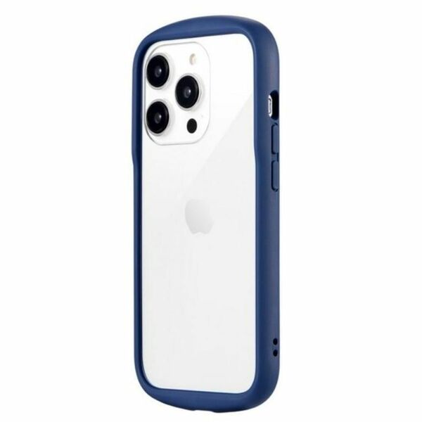 新品 未使用 iPhone 14 Pro スマホ ケース カバー 耐衝撃 ハイブリッドケース 「Cleary」 ネイビー B1439