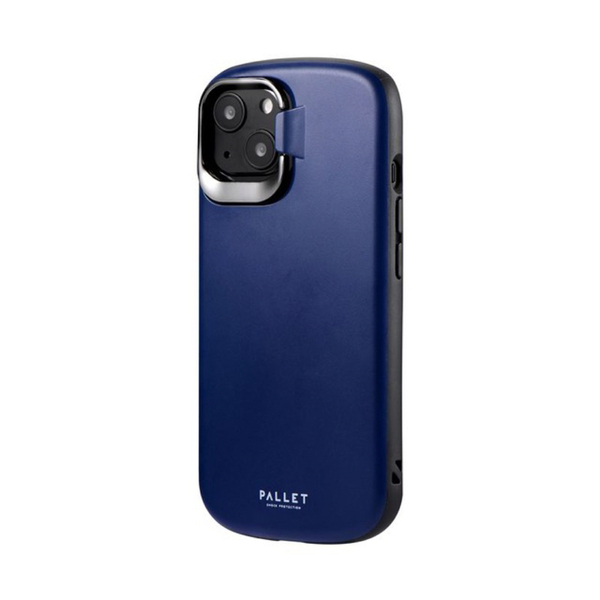 iPhone 13 スタンド付 超軽量 極薄 耐衝撃 ハイブリッドケース ハイブリッドケース「PALLET STAND」 マットダークブルー B1198