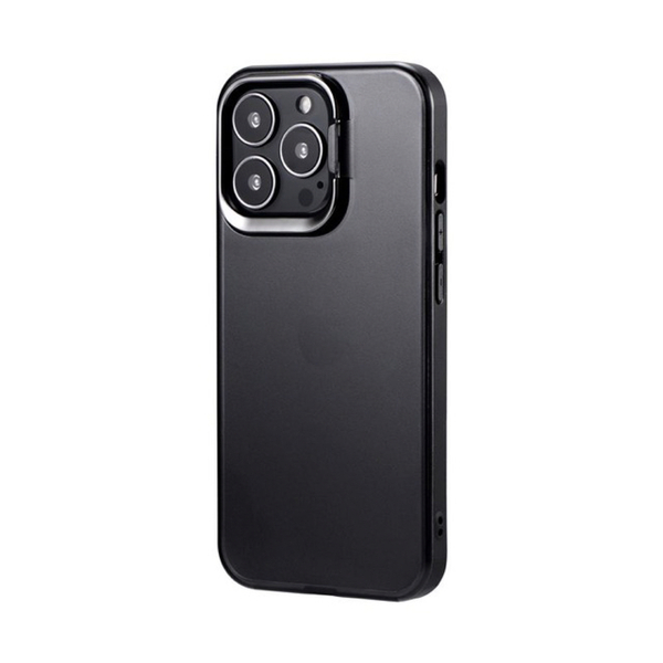 iPhone 13 Pro スタンド付耐衝撃ハイブリッドケース フロストブラック 「SHELL STAND」