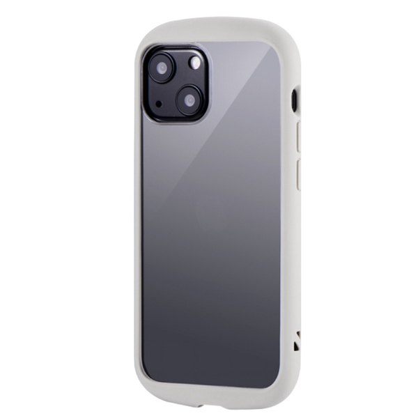 新品 iPhone13 mini 耐衝撃ハイブリッドケース 透明 コールドグレー