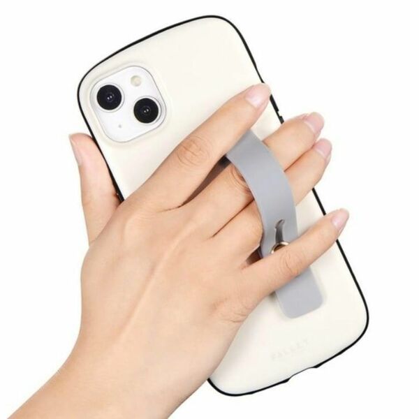 新品 未使用 iPhone 14 Plus スマホ ケース カバー 超軽量 極薄 耐衝撃「PALLET AIR BAND」 ホワイトベージュ スマホバンド付属 B1450