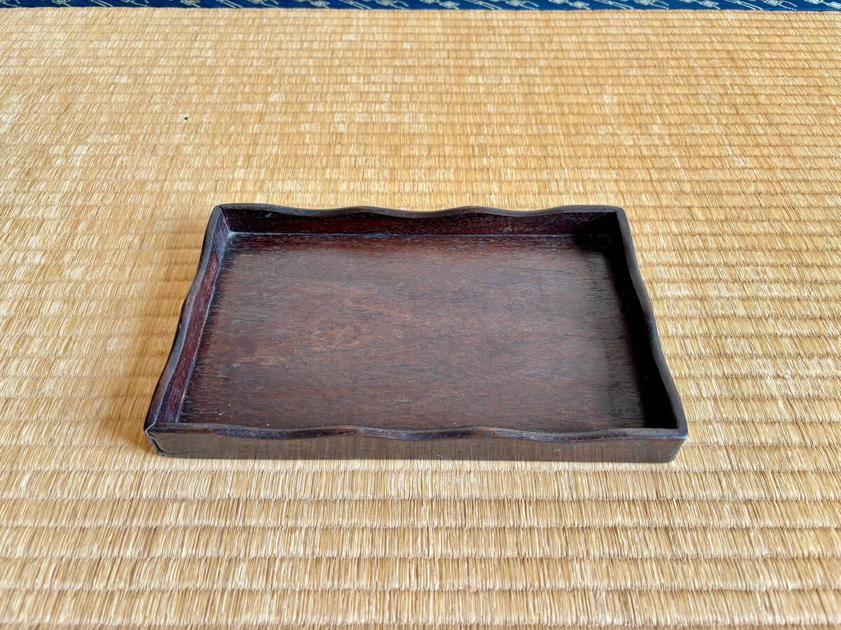 煎茶盆　煎茶道具　唐木　紫檀　黒檀　重宝盆　木製長方盆　天然木盆　古物 Yahoo!オークション -「唐木盆」の落札相場・落札価格