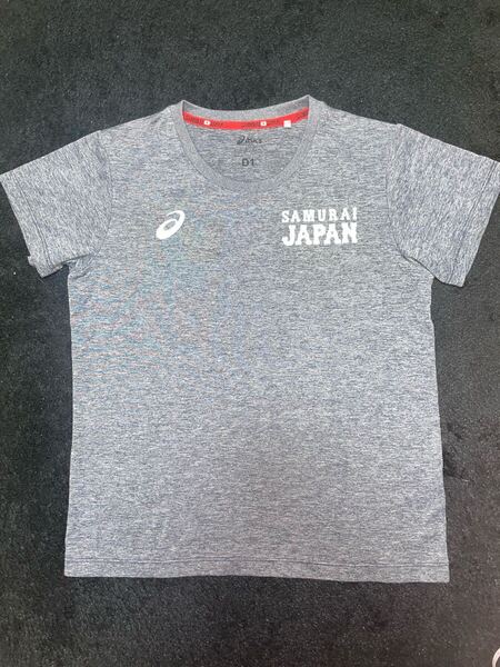 即決 送料無料 野球 オリンピック 侍ジャパン プラシャツ Tシャツ アシックス製 Mサイズ グレー 灰色