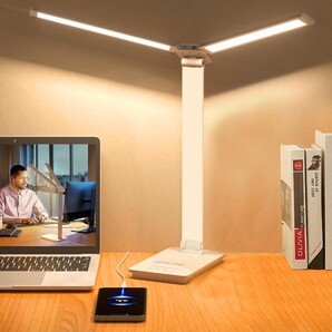デスクライト 卓上ライト LEDライト ダブル光源 目に優しい 800lm 明るい 超高輝度 新型 節電5段階調色/無段階調光/高演色性/12W省エネ