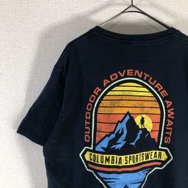 コロンビア tシャツ バックプリント ロゴ アメリカ古着 M 1514