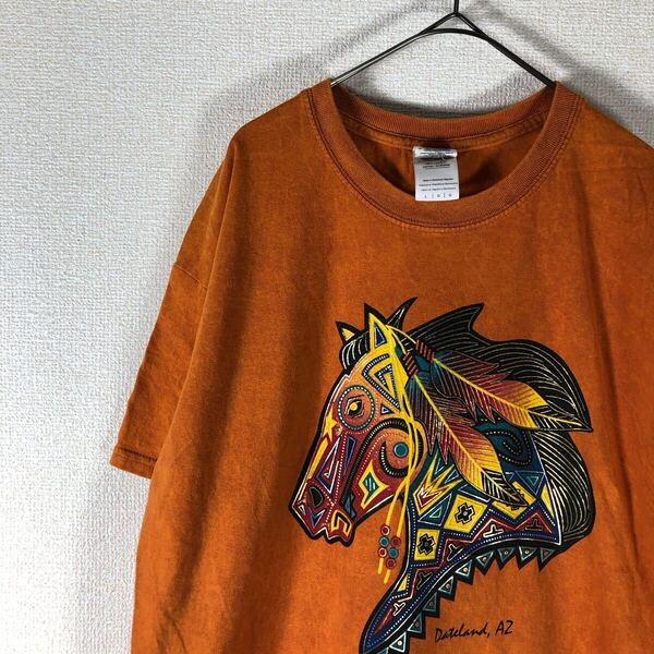 ギルダン tシャツ イラスト プリント アメリカ古着 L 1771