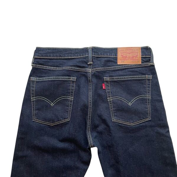 ハイブランドと リーバイス Levi’s 510 W33 濃紺 ストレート メンズ ジーパン デニム ステッチ テーパード スキニー 革パッチ