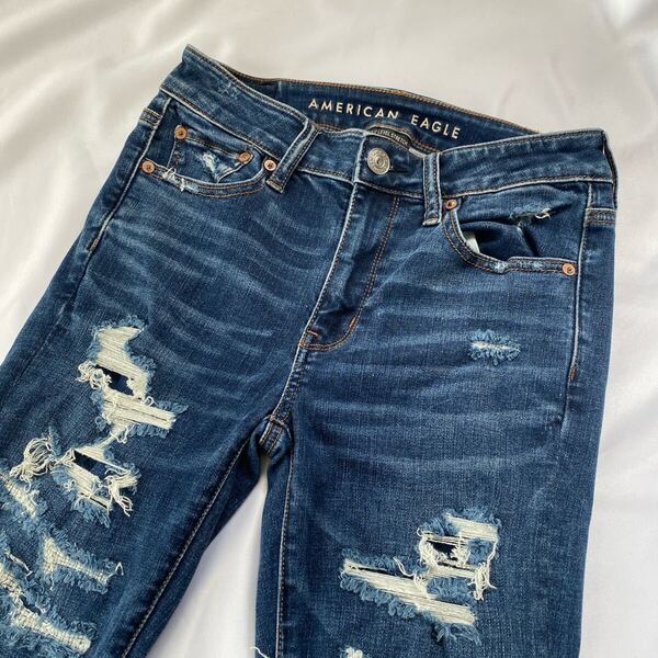 【US4】AMERICAN EAGLE HI RISE JEGGING SHORT アメリカンイーグル ハイライズ ジェギング デニム ジーンズ ストレッチ パンツ