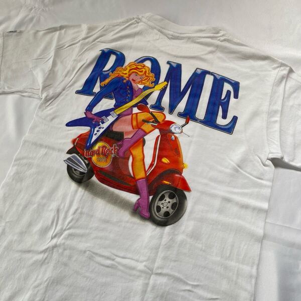 【S】Hard Rock CAFE ROME Tシャツ 半袖 ヴィンテージ ハードロックカフェ ローマ 白 ホワイト