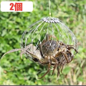 No.89 蟹網 蟹釣り 2個セット カニ釣具仕掛け カゴ釣り ハンドメイド カニアミ