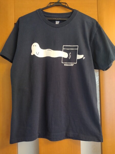 未使用 訳あり Design Tshirts Store graniph グラニフ Tシャツ ナガスギテイルオバケ サイズМ カラー:ネイビー 綿 100%