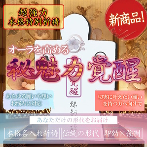 【秘魅力覚醒 本格祈祷】お守り オーラ上昇 才能開花 潜在能力の解放 個性の強化 引き寄せ 形代