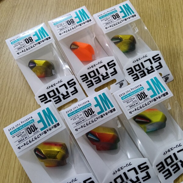 ハヤブサ タイラバヘッド フリースライド 100g 80g 6個セット 新品未使用鯛ラバヘッド タイラバ 船 アマラバ アマダイ 根魚