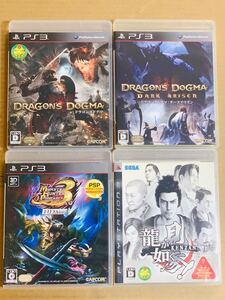 PS3ソフト 4本セット★ドラゴンズドグマ/ダークアリズ/ 龍が如く 見参!/モンスターハンターポータブル3rd★プレイステーション3 (M)