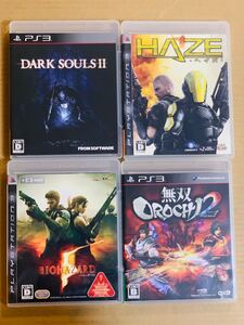 PS3ソフト 4本セット ダークソウルⅡ HAZE(ヘイズ) バイオハザード5 無双OROCHI2 無双オロチ★プレイステーション3 (N)