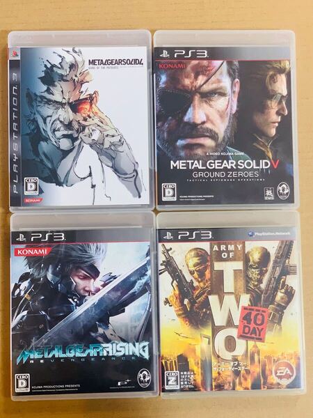 PS3ソフト 4本セット★メタルギアソリッド 4 5 ライジング アーミーオブツー/プレイステーション3 (N)