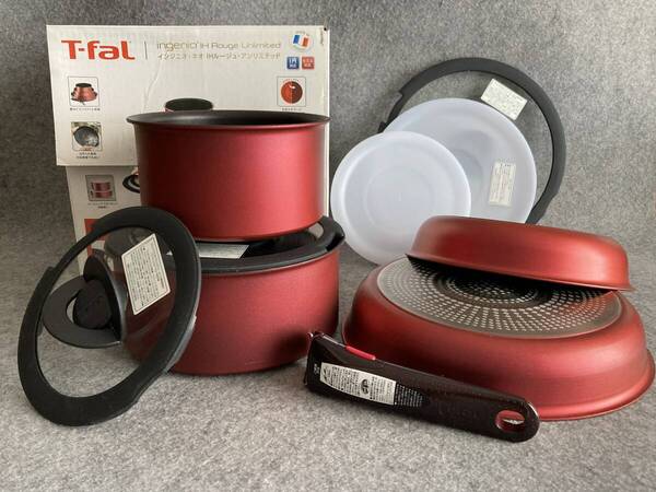 送料込 即決 T-fal ティファール インジニオ・ネオ・IHルージュ・アンリリミテッド セット9+1 10点セット レッド 定価24530