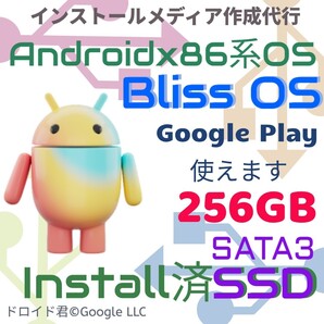 インストール済みSSD★ Google Playが使える BlissOS SATA3 SSD 256GB インストールディスク Androidx86 Linux Androidアプリ ゲーム