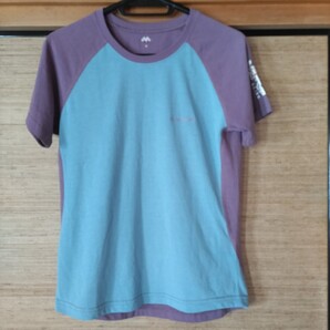 mont-bell モンベル Tシャツ スカイブルー/パープル系 五竜岳 ウィックロン レディース サイズM ベトナム製 ユーズド品