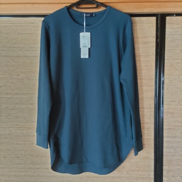 RAGEBLUE レイジブルー ワッフル・ロングTシャツ ネイビーブルー系 綿ポリ メンズ サイズM 中国製 未使用品 タグ付
