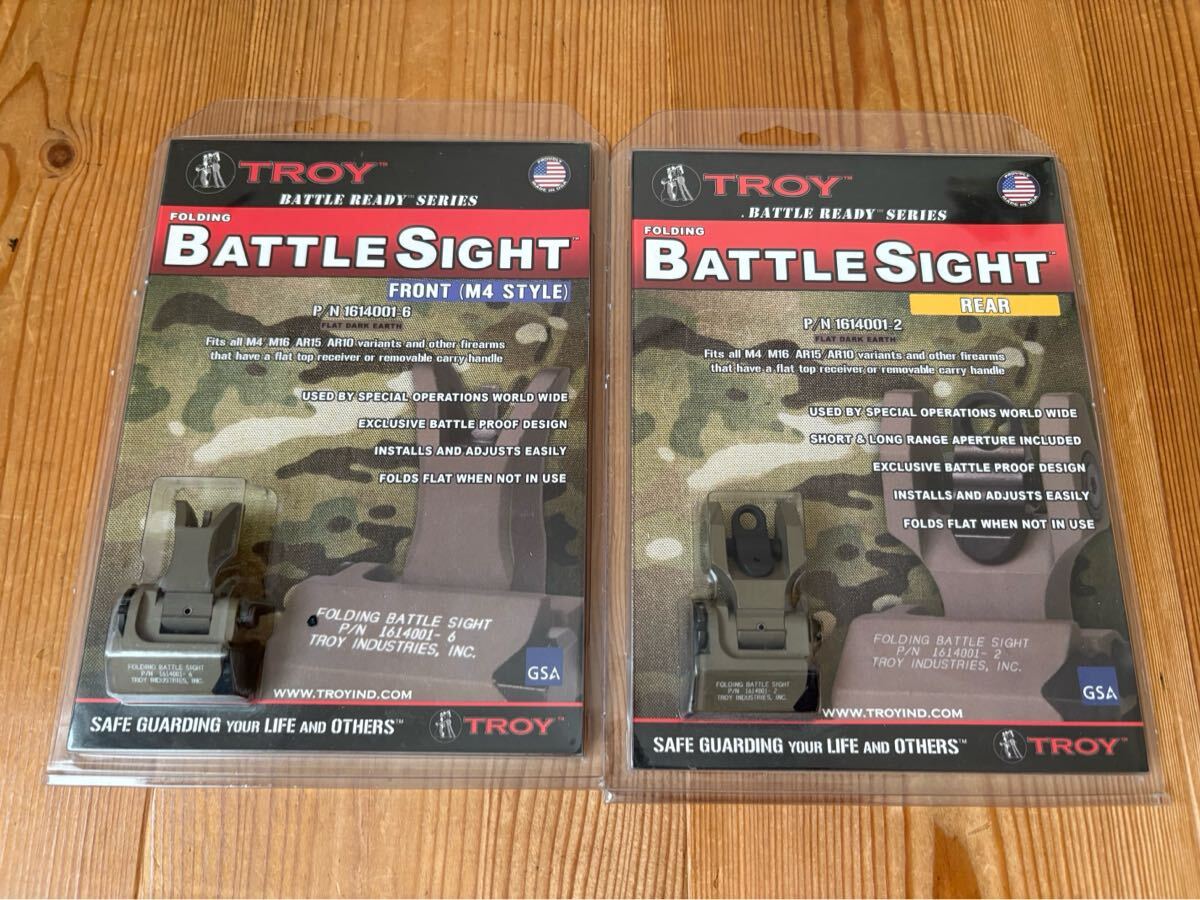 実物　Troy Industries フォールディングバトルリアサイト BIGDRAGON TROYタイプ フォールディングリアサイト BK