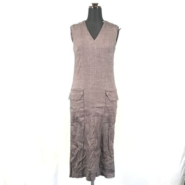 UNITED ARROWS★麻/リネン/ノースリーブタイトワンピース【Women's size-S/36/紫系/Purple】Tops/Shirts◆BG966