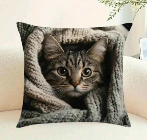 クッションカバー 猫R2 キジ猫 45cm 猫の雑貨 HANAKO