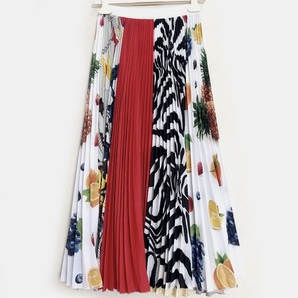 MSGM エムエスジーエム プリーツスカート フルーツ マリン 40