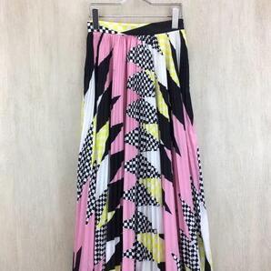 美品 MSGM エムエスジーエム ロング プリーツスカート ピンク ブラック サイズ40