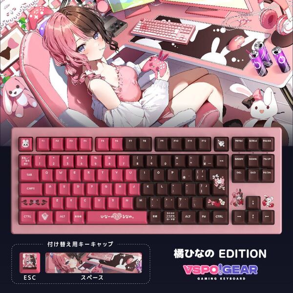 【新品未開封】橘ひなの Edition ゲーミングキーボード ぶいすぽっ! VSPO! GEAR ぶいすぽ VGGC 年末 カウントダウン コミックマーケット