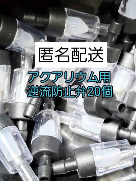 アクアリウム 逆流防止弁 20個 黒 エアーチューブ エアレーション メダカ 金魚 熱帯魚 グッピー ザリガニ 錦鯉 シュリンプ