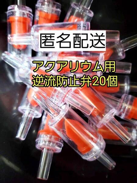 アクアリウム 逆流防止弁 20個 赤 エアーチューブ エアレーション メダカ 金魚 熱帯魚 グッピー ザリガニ 錦鯉 シュリンプ