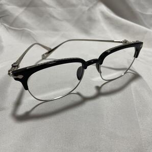 新品 ハーフリム メガネ 伊達眼鏡 シルバー ヒップホップ ラップ モード 重厚 クロムハーツ カザール ヴィンテージ クラシック 好きな方へ