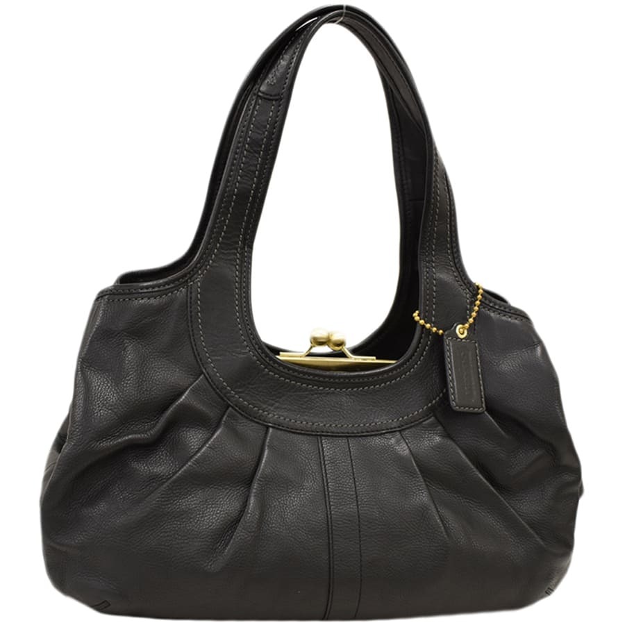 【美品】COACH　コーチ　がま口　ショルダーバッグ　型番68135　ブラック 美品】COACH コーチ がま口 ショルダーバッグ 型番68135