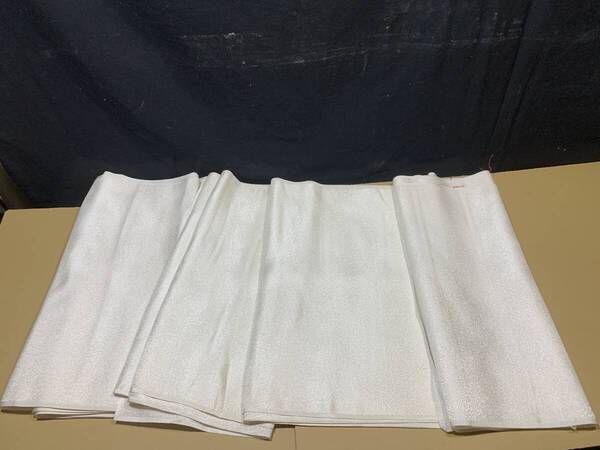その1 正絹 反物 ハギレ 4つ 銀糸織込 靄模様 保管品 丹後ちりめん 7 + 2.6 + 2.1 + 1.5 メートル