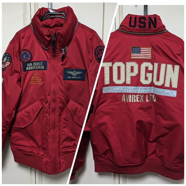AVIREX/美品メンズ2XL.XXL.3L/カスタムCWU/MA-1フライトジャケット/トップ・ガン/TOPGUN/6102176/ジャンパー、ブルゾン/N-3B等出品中。